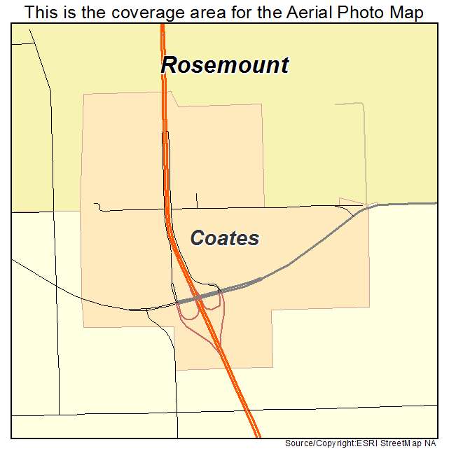 Coates, MN location map 