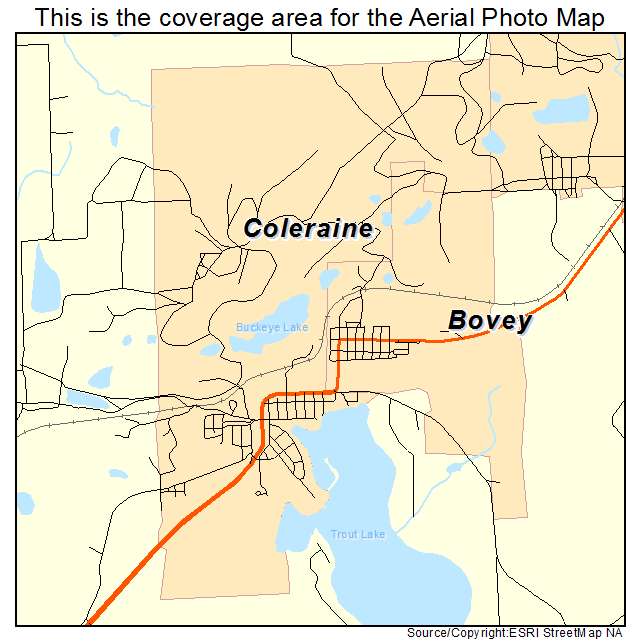 Coleraine, MN location map 