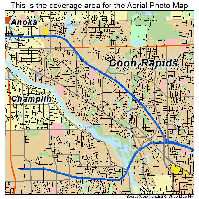 Coon Rapids, MN location map 