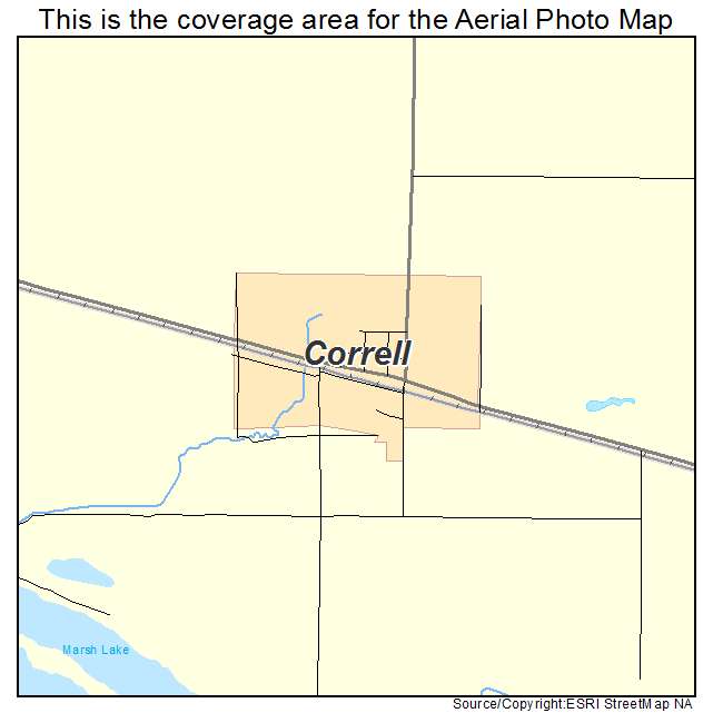 Correll, MN location map 