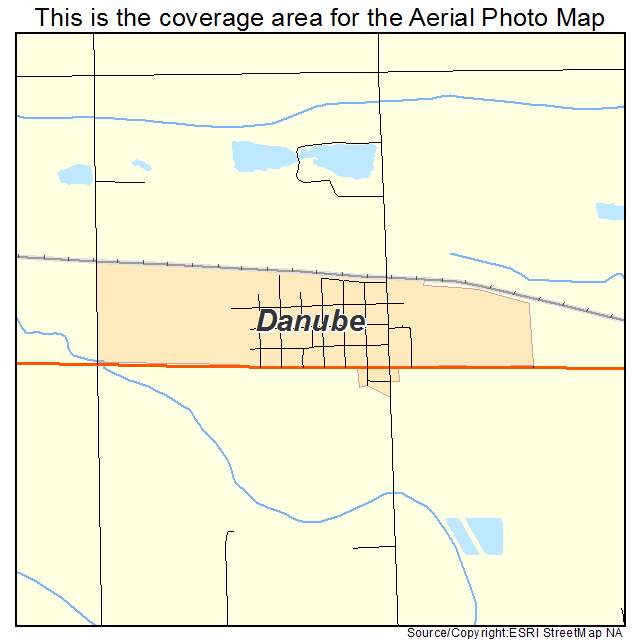 Danube, MN location map 