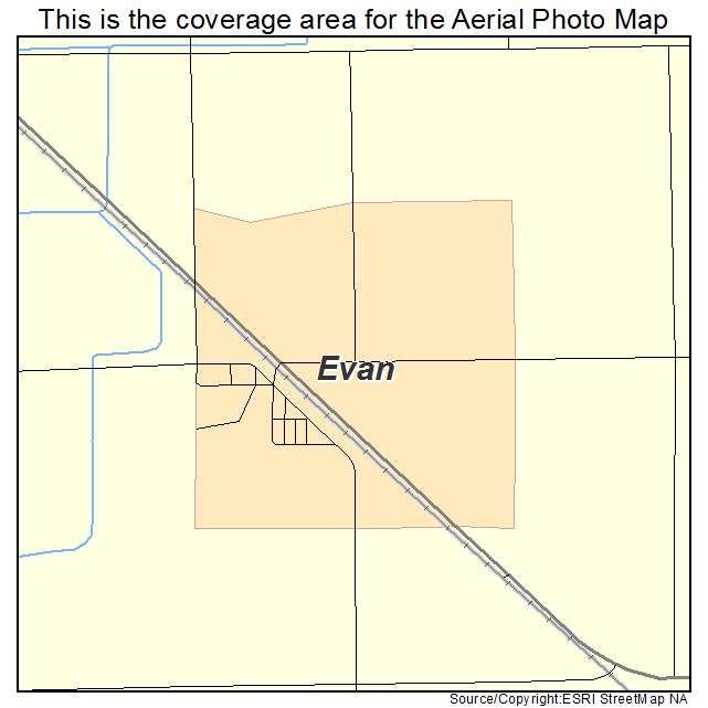 Evan, MN location map 