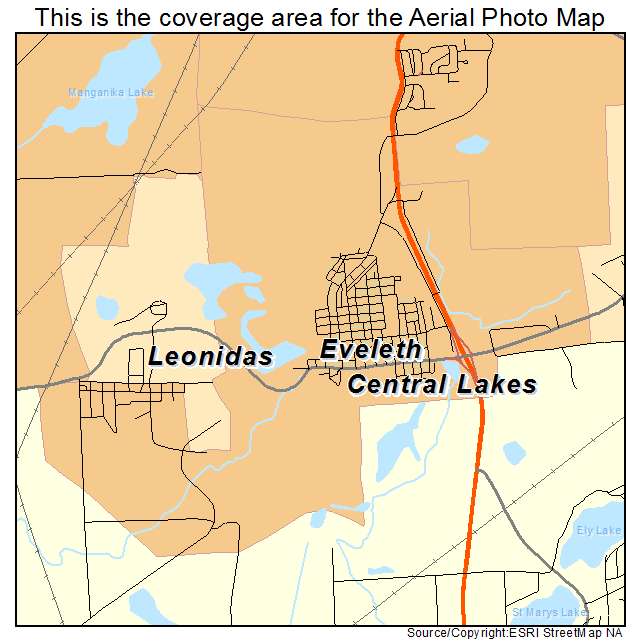 Eveleth, MN location map 
