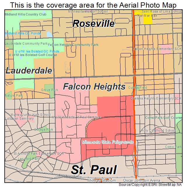 Falcon Heights, MN location map 