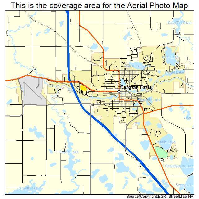 Fergus Falls, MN location map 