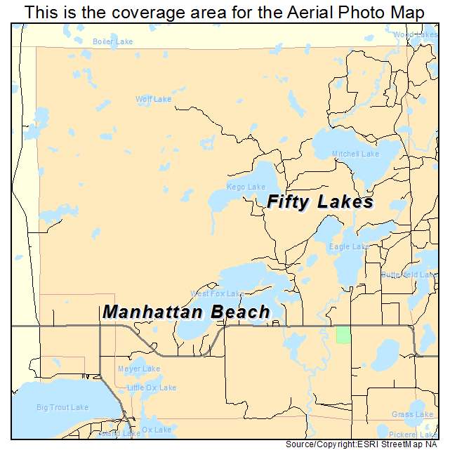 Fifty Lakes, MN location map 