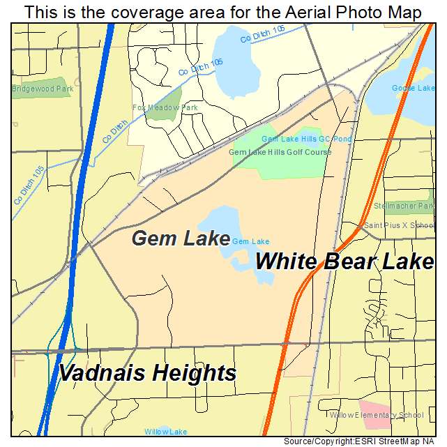 Gem Lake, MN location map 