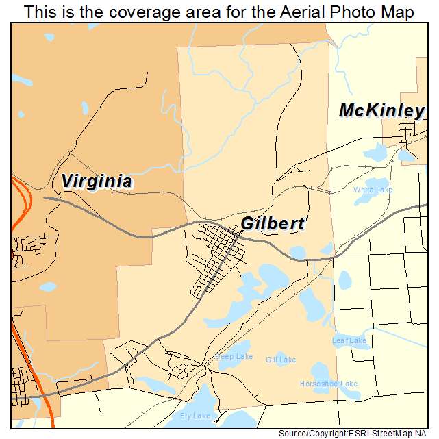 Gilbert, MN location map 