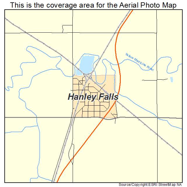 Hanley Falls, MN location map 