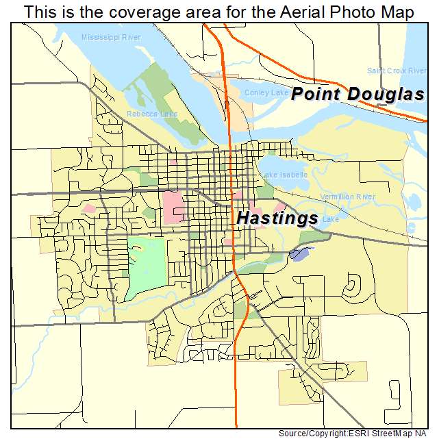 Hastings, MN location map 