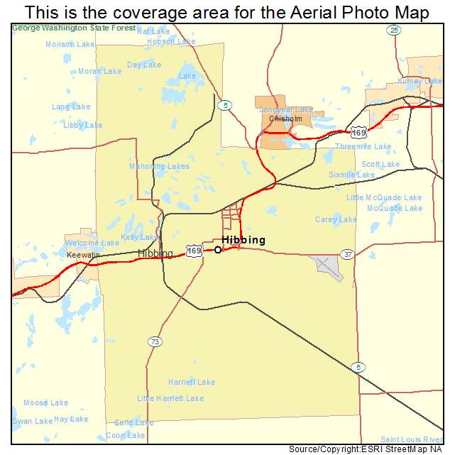 Hibbing, MN location map 