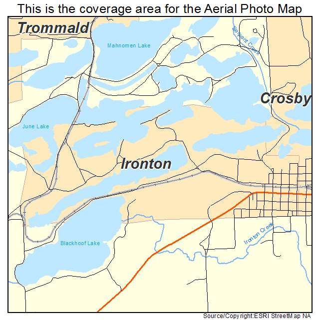 Ironton, MN location map 