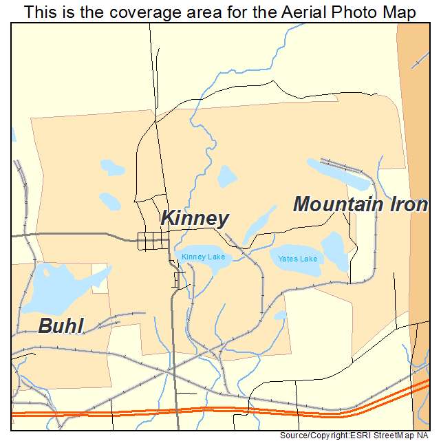 Kinney, MN location map 