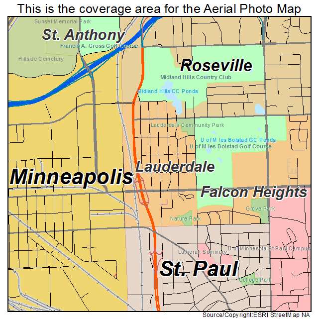 Lauderdale, MN location map 