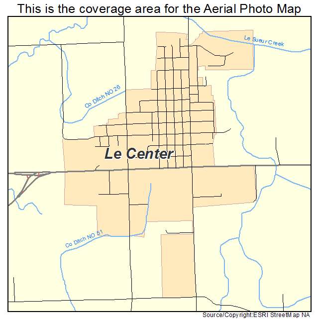 Le Center, MN location map 