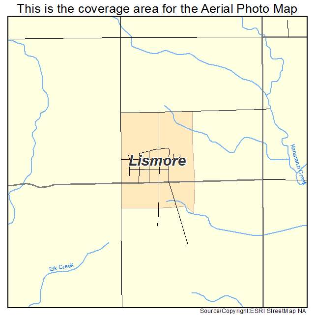 Lismore, MN location map 