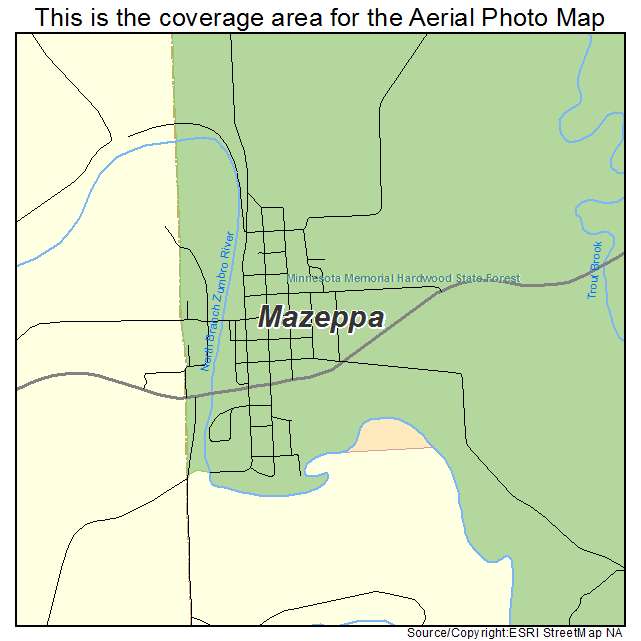 Mazeppa, MN location map 