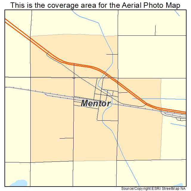 Mentor, MN location map 