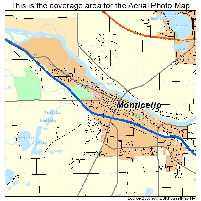 Monticello, MN location map 