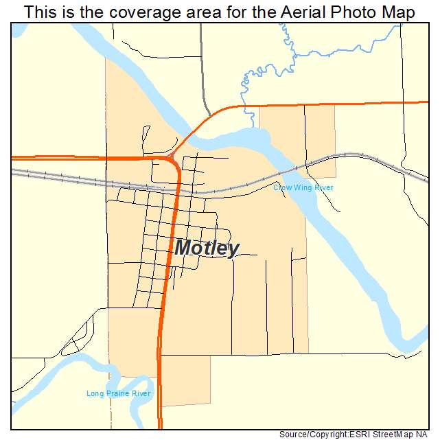 Motley, MN location map 