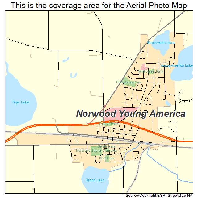Norwood Young America, MN location map 