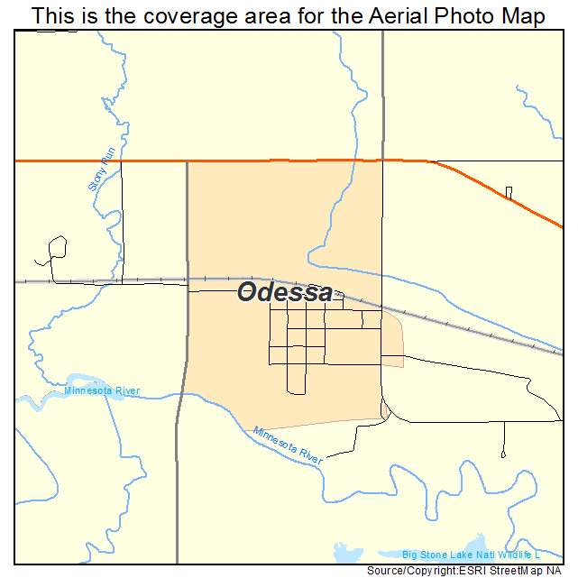 Odessa, MN location map 