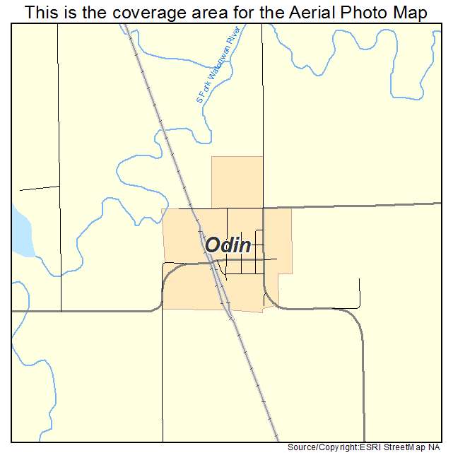 Odin, MN location map 