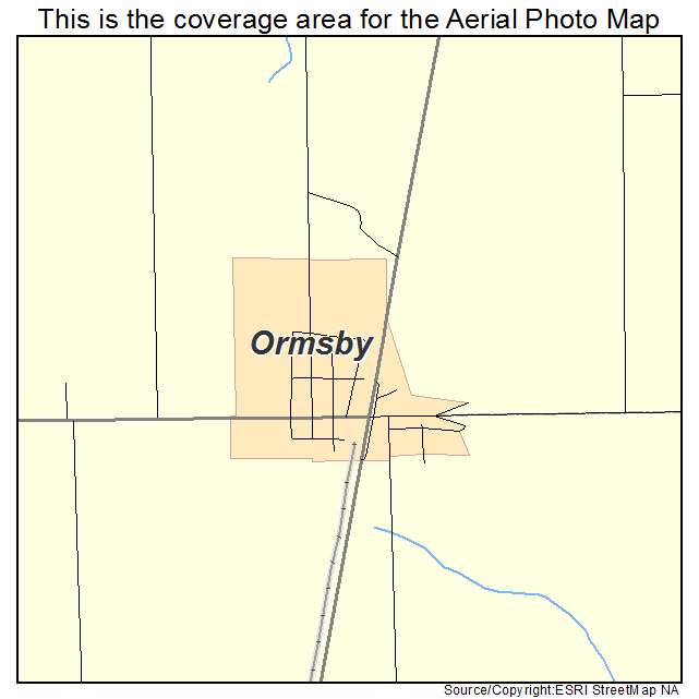 Ormsby, MN location map 