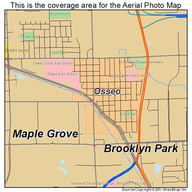 Osseo, MN location map 