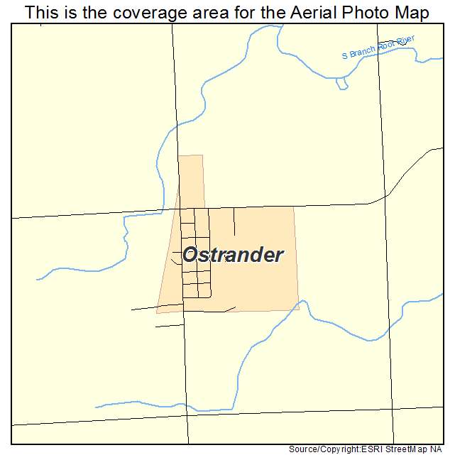 Ostrander, MN location map 