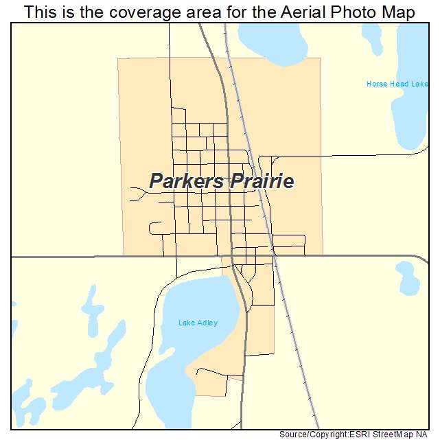 Parkers Prairie, MN location map 