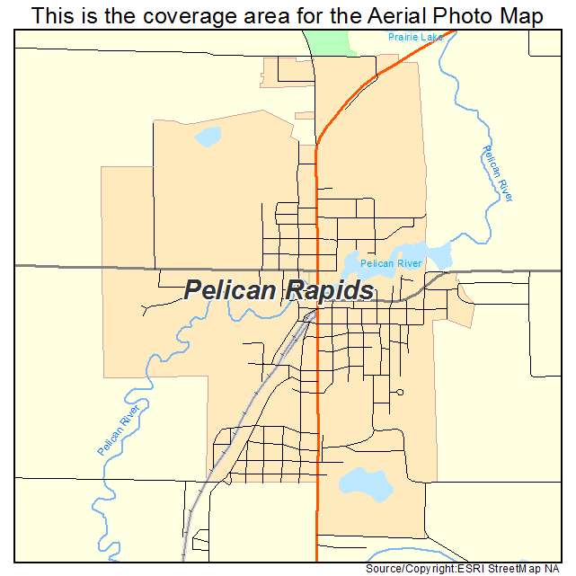 Pelican Rapids, MN location map 