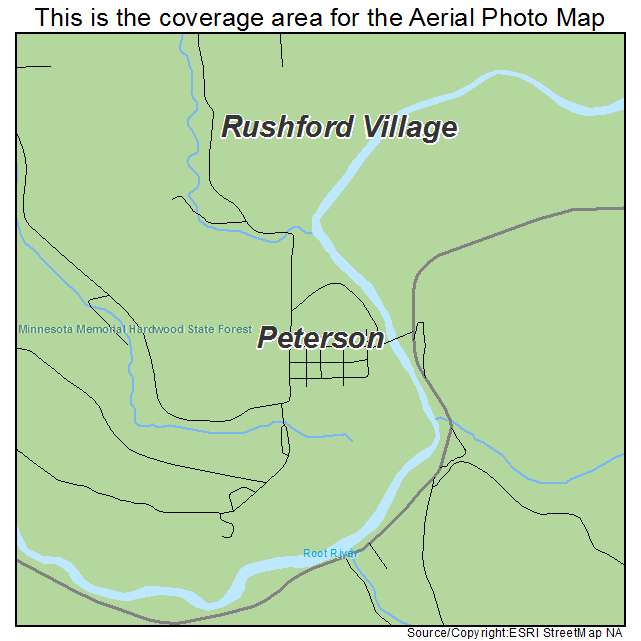 Peterson, MN location map 
