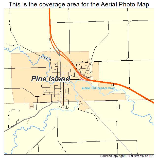 Pine Island, MN location map 