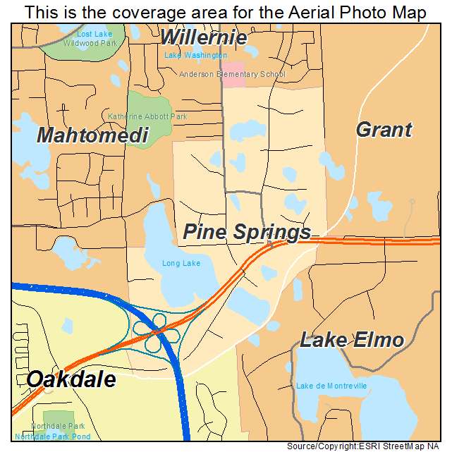 Pine Springs, MN location map 
