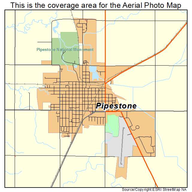 Pipestone, MN location map 