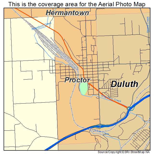 Proctor, MN location map 