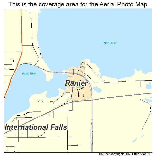 Ranier, MN location map 
