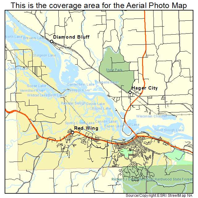 Red Wing, MN location map 