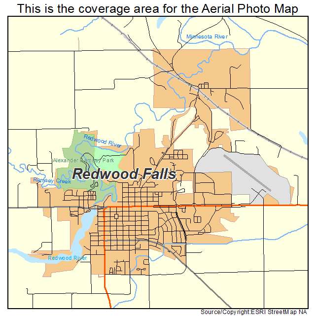 Redwood Falls, MN location map 