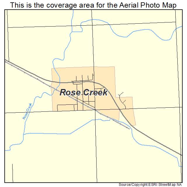 Rose Creek, MN location map 