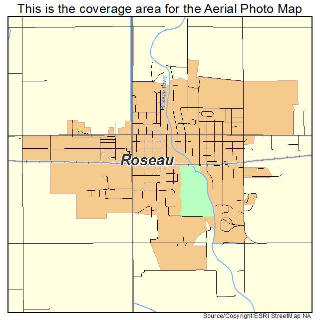 Roseau, MN location map 