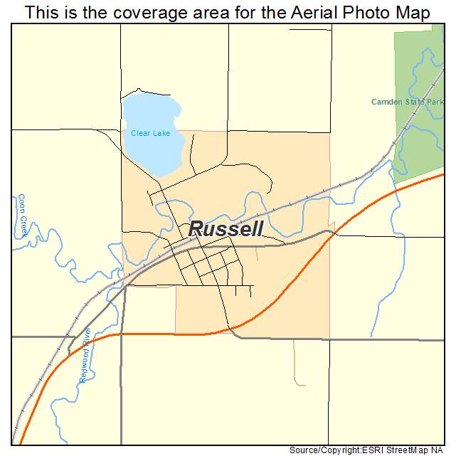 Russell, MN location map 