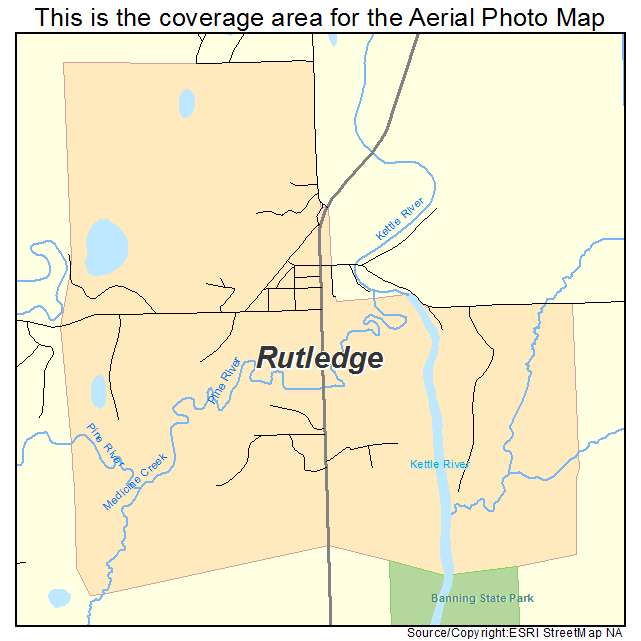 Rutledge, MN location map 