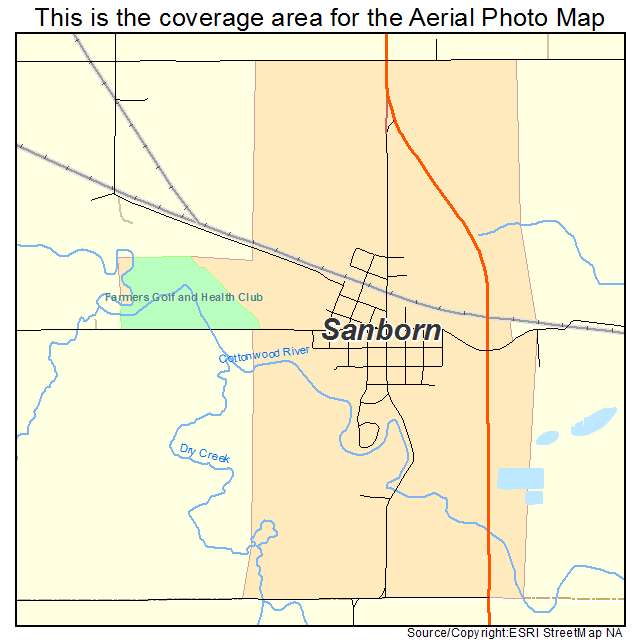 Sanborn, MN location map 