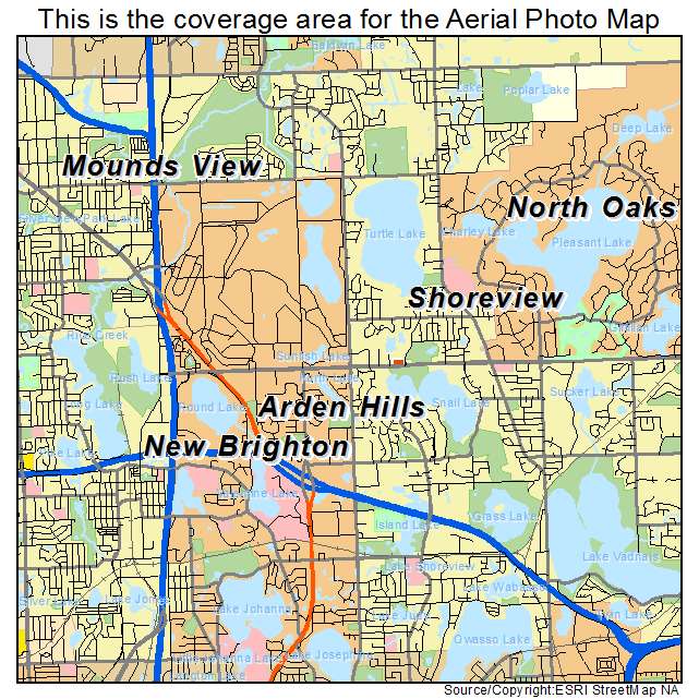 Shoreview, MN location map 