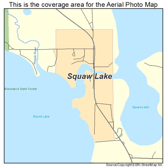 Squaw Lake, MN location map 