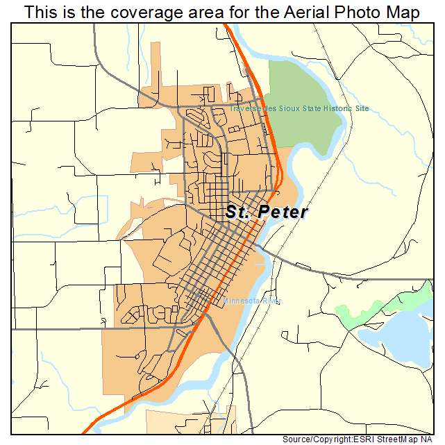 St Peter, MN location map 