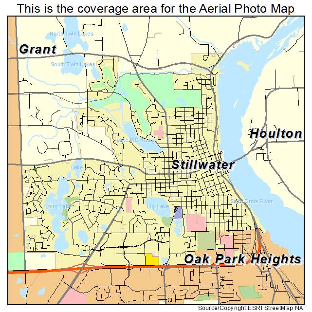 Aerial Photography Map of Stillwater, MN Minnesota