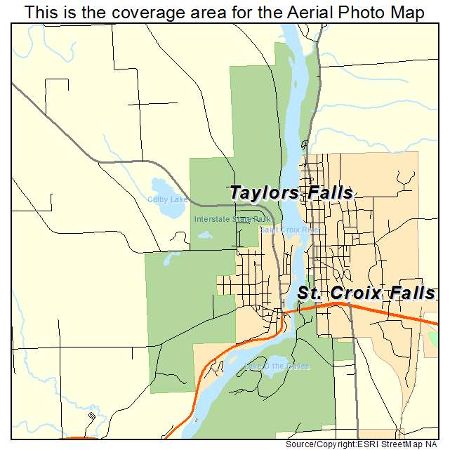 Taylors Falls, MN location map 